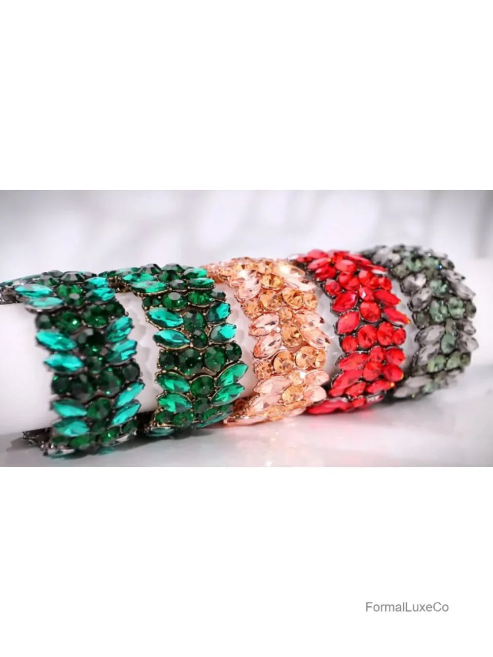 Marquise Crystal Art Deco Stretch Bracelet Women Wedding Bridal